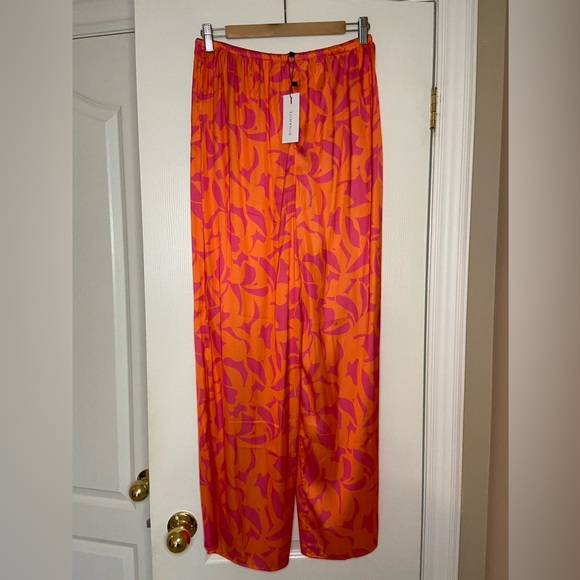NWT - Satin Printed Flowy Wide Leg Pants - Picture 2 of 4